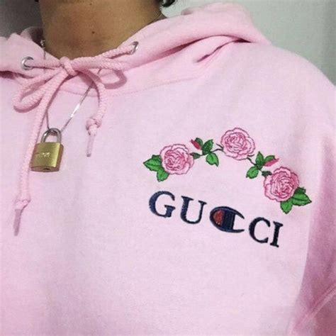 black hoodie 2 rose gucci|Gucci hoodie for women.